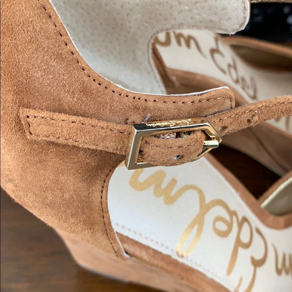 Sam Edelman NWOT Raven Open Toe Ankle Strap Wedge - Picture 5 of 8